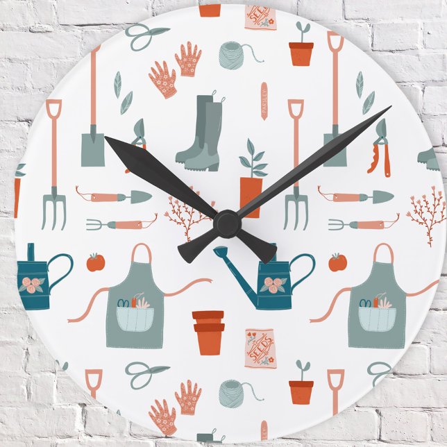 Fun Gardening Time Round Clock (Fun Gardening Time wall clock for gardeners)
