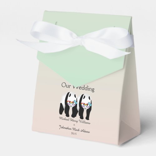 Fun Gay Panda Bears Wedding Favor Favor Boxes