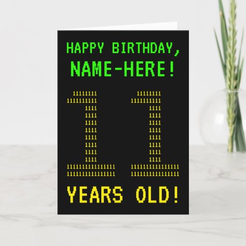Fun Geeky Nerdy 11 YEARS OLD Birthday Card
