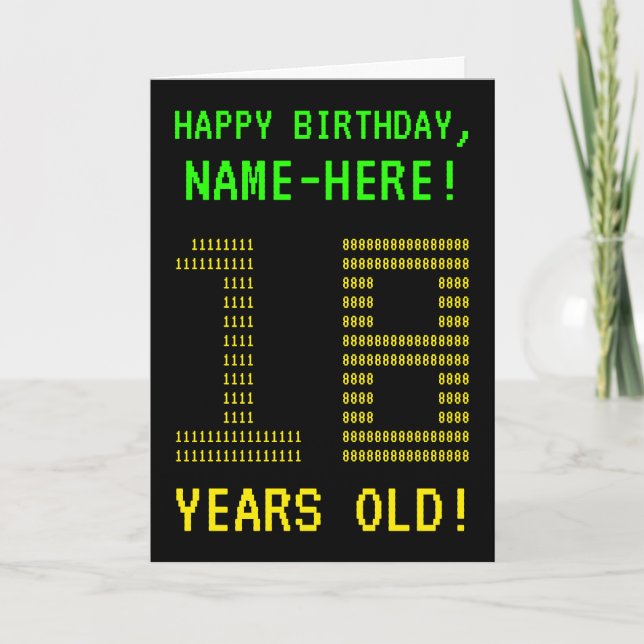 Fun, Geeky, Nerdy "18 YEARS OLD!" Birthday Card (Front)