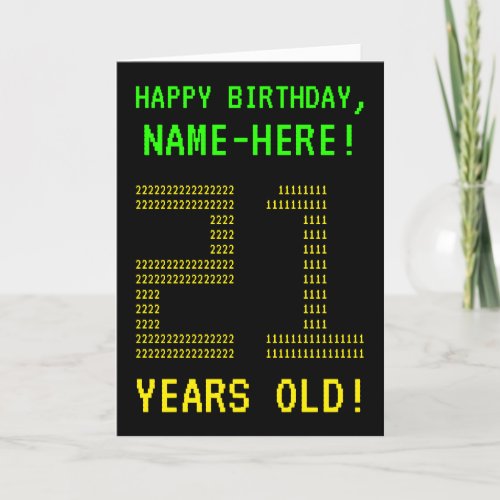 Fun Geeky Nerdy 21 YEARS OLD Birthday Card