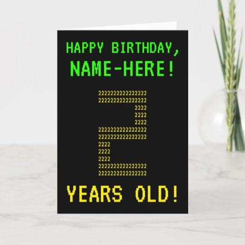 Fun Geeky Nerdy 2 YEARS OLD Birthday Card