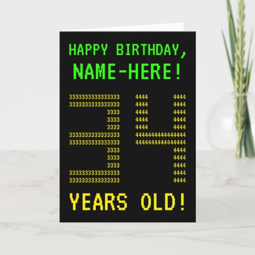 Fun Geeky Nerdy 34 YEARS OLD Birthday Card