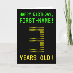 Fun, Geeky, Nerdy "3 YEARS OLD!" Birthday Card