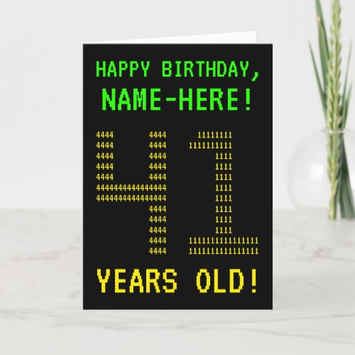 Fun Geeky Nerdy 41 YEARS OLD Birthday Card