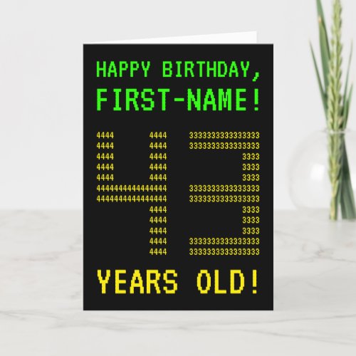 Fun Geeky Nerdy 43 YEARS OLD Birthday Card