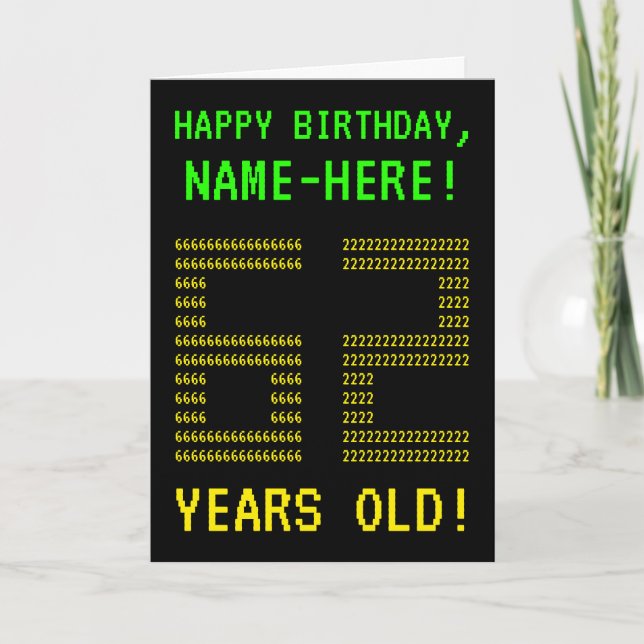 Fun, Geeky, Nerdy "62 YEARS OLD!" Birthday Card (Front)
