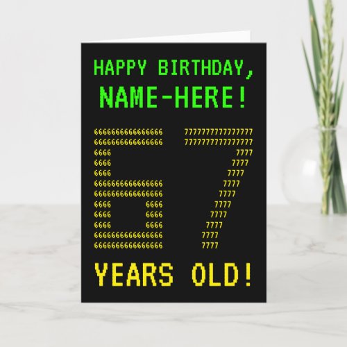 Fun Geeky Nerdy 67 YEARS OLD Birthday Card