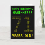 [ Thumbnail: Fun, Geeky, Nerdy "71 Years Old!" Birthday Card ]