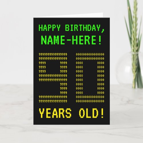 Fun Geeky Nerdy 90 YEARS OLD Birthday Card