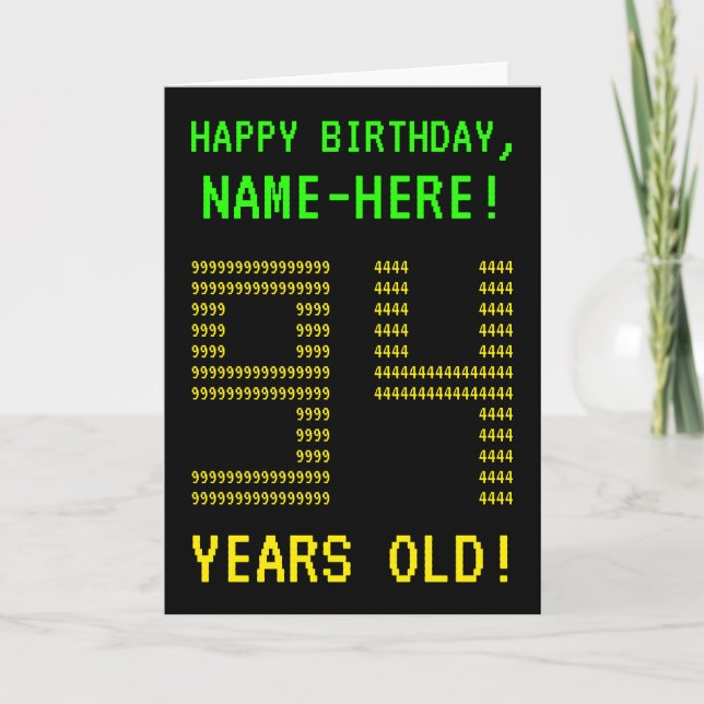 Fun, Geeky, Nerdy "94 YEARS OLD!" Birthday Card (Front)