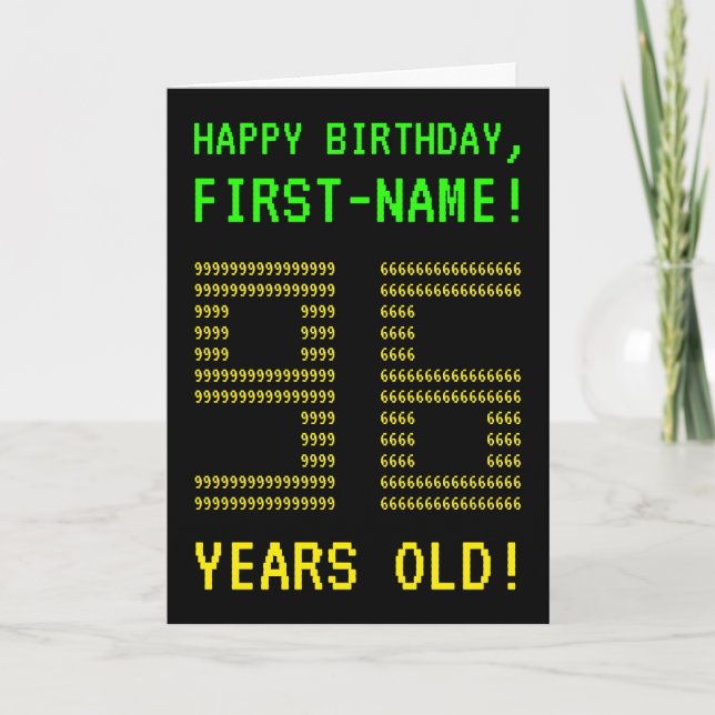 Fun, Geeky, Nerdy "96 YEARS OLD!" Birthday Card (Front)