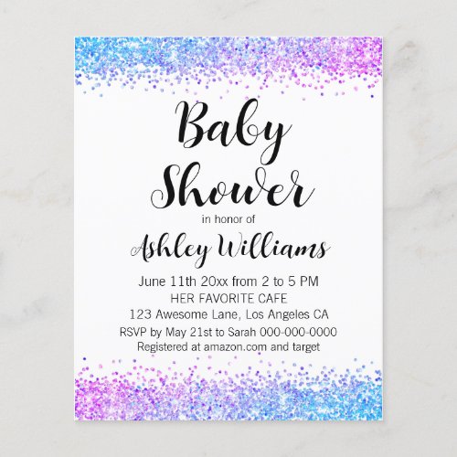 Fun Gender Reveal Budget Baby Shower Invitations
