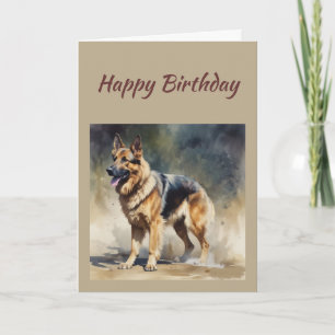 Fun General Birthday German Shepherd Dog Card