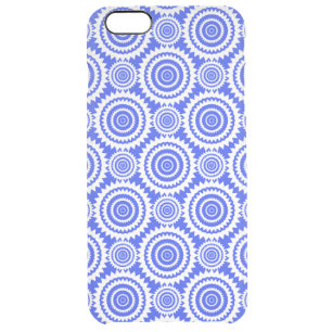 Fun Geometric Circles Blue White Stylish Pattern Clear iPhone 6 Plus Case