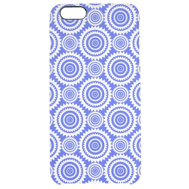 Fun Geometric Circles Blue White Stylish Pattern Uncommon iPhone Case (Back)