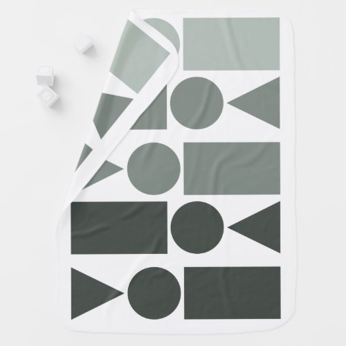 Fun Geometric Shapes Design in Gray Ombre Baby Blanket