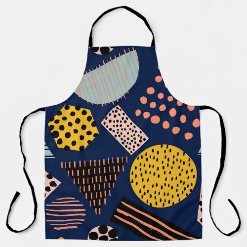 Fun Geometry Abstract Multicolor Pattern Apron