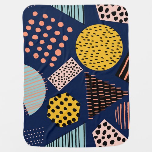 Fun Geometry Abstract Multicolor Pattern Baby Blanket
