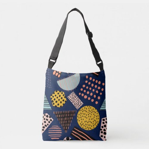 Fun Geometry Abstract Multicolor Pattern Crossbody Bag