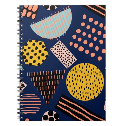 Fun Geometry Abstract Multicolor Pattern Notebook
