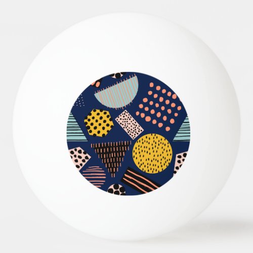 Fun Geometry Abstract Multicolor Pattern Ping Pong Ball