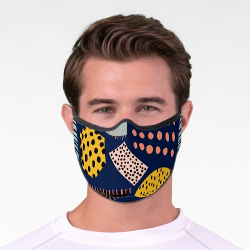 Fun Geometry Abstract Multicolor Pattern Premium Face Mask