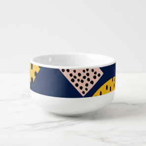 Fun Geometry: Abstract Multicolor Pattern Soup Mug