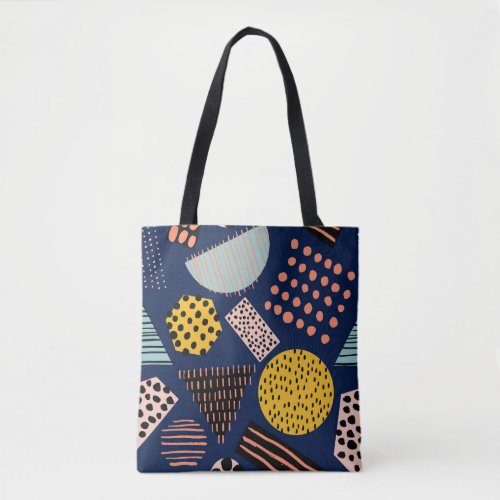 Fun Geometry Abstract Multicolor Pattern Tote Bag