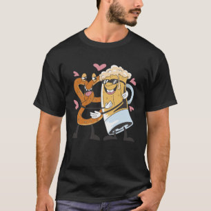 Fun German pretzel with beer design for party holi T-Shirt