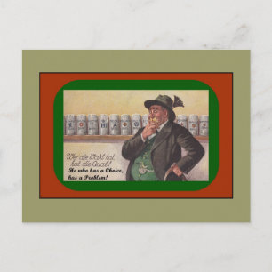 FUN GERMAN PROVERB POSTCARD ~ HE WHO HAS A CHOICE