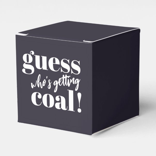 Fun Getting Coal Christmas Favor Boxes (Front Side)