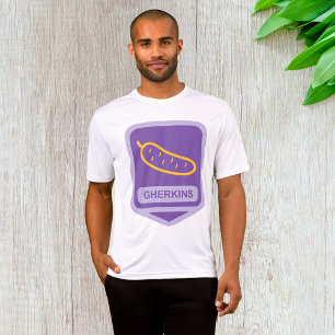 Fun Gherkin Pickle Icon Purple and Yellow T-Shirt