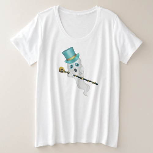Fun Ghost Blue Eyes Blue Top Hat With Fancy Cane