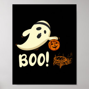 Fun Ghost Player Boo Basketball Halloween Costume Poster