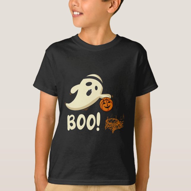 Fun Ghost Player Boo Bysketbyll Halloween Costume  T-Shirt (Front)