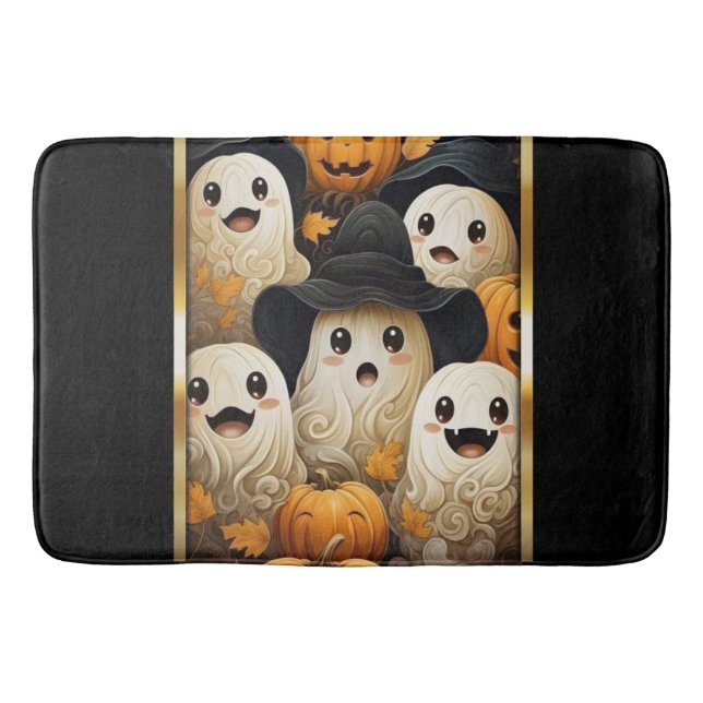 Fun Ghosts & Jack o Lantern Pumpkins  Bath Mat (Front)