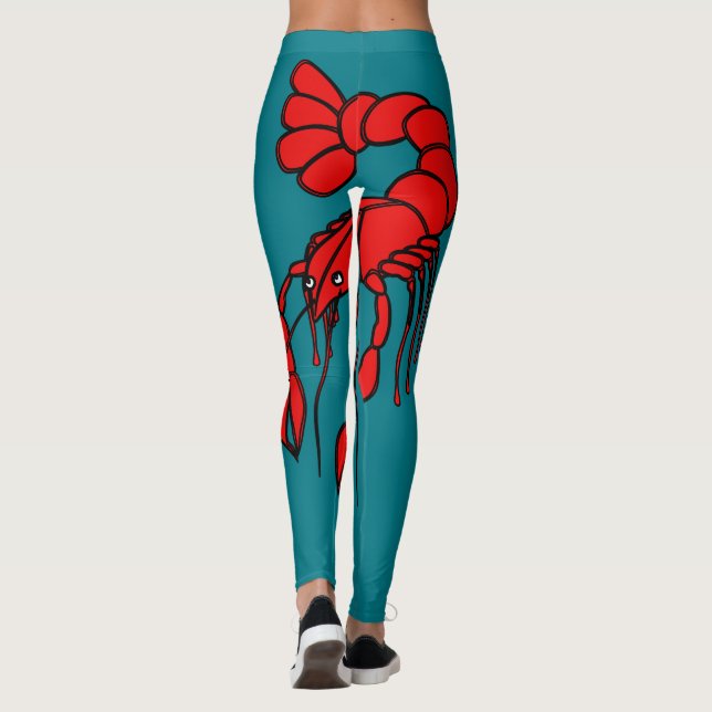 Fun giant red crawfish leggings (Back)