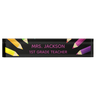 Fun Gift! Colorful Teacher desk nameplate