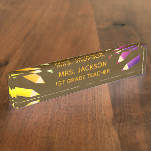 Fun Gift! Colorful Teacher desk nameplate