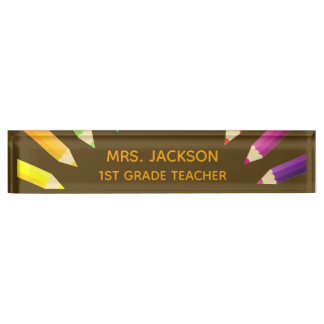 Fun Gift! Colorful Teacher desk nameplate