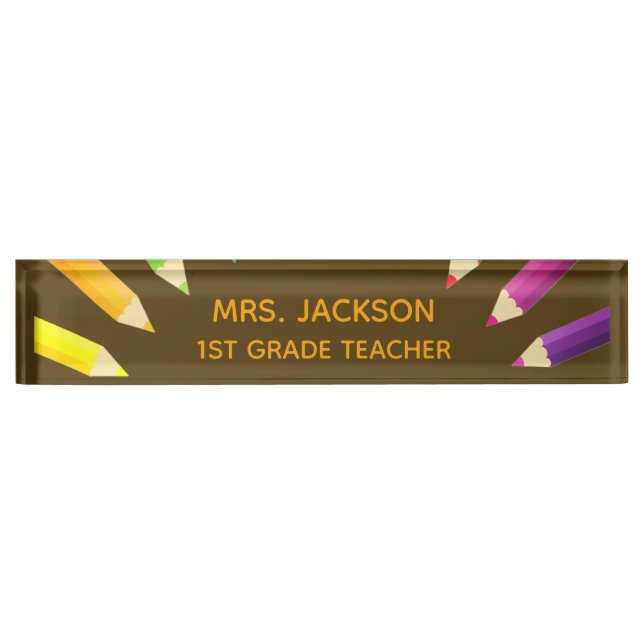 Fun Gift! Colorful Teacher desk nameplate (Front)