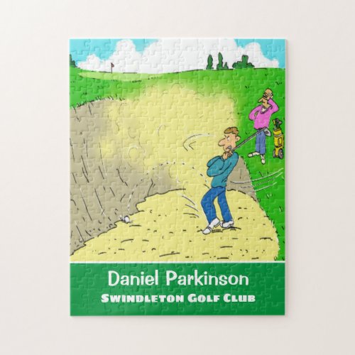 Fun Gift for a Golfer Golf Player Stuck in Bunker Jigsaw Puzzle