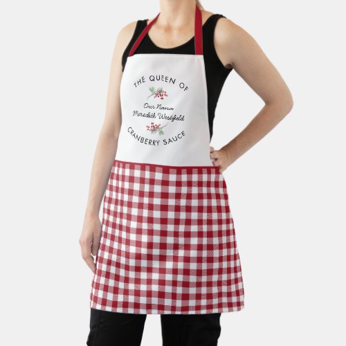 Fun Gift for Holiday Dinner Hostess Red Plaid   Apron