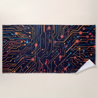 Fun Gift for Young Inventors Robot Lover’s  Beach Towel