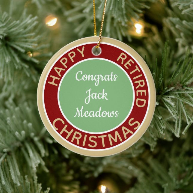 Fun Gift! Happy Retired Christmas ornament (Tree)