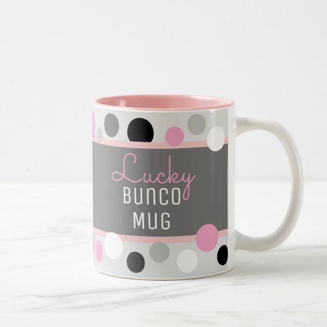 Fun Gift!! Lucky Bunco Mug Two-Tone Coffee Mug (Right)