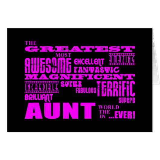 Fun Gifts for Aunts : Greatest Aunt Cards (Front Horizontal)