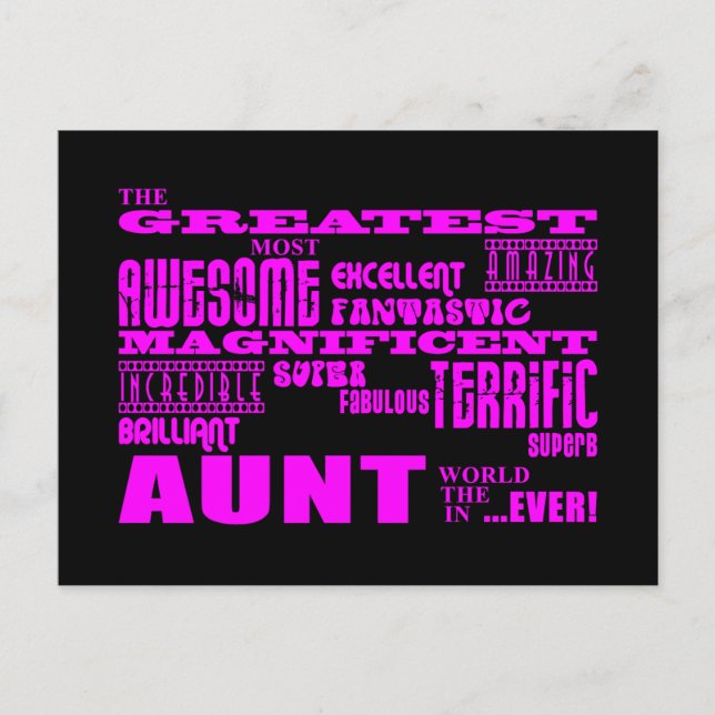 Fun Gifts for Aunts : Greatest Aunt Postcard (Front)