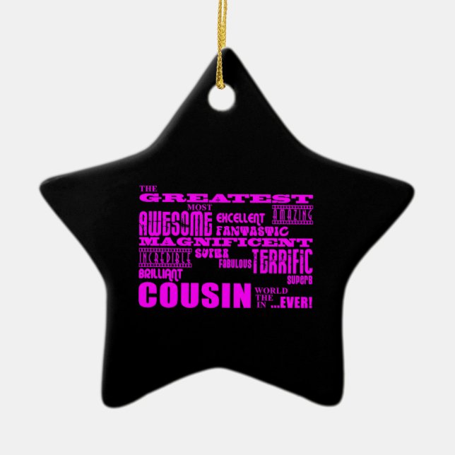 Fun Gifts for Cousins : Greatest Cousin Ceramic Ornament (Front)